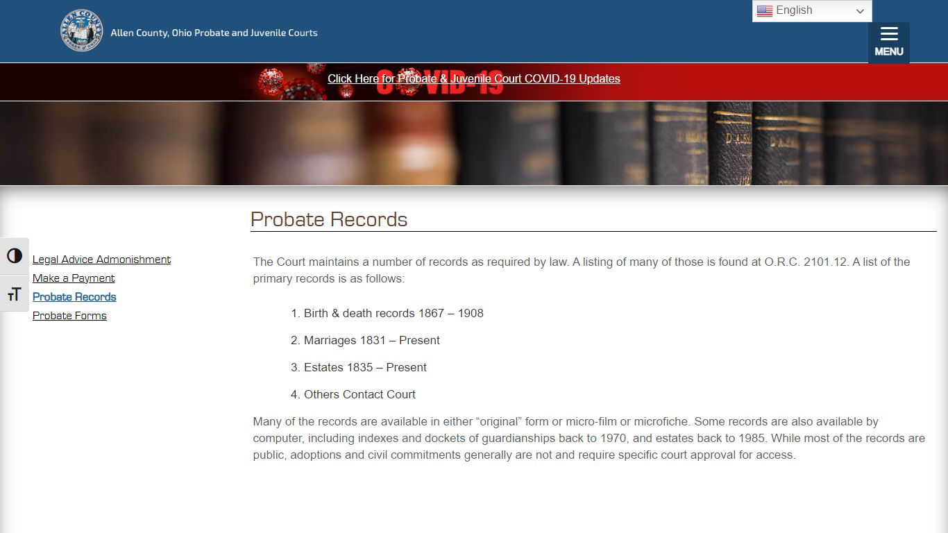 Probate Records – Allen County Juvenile & Probate Court